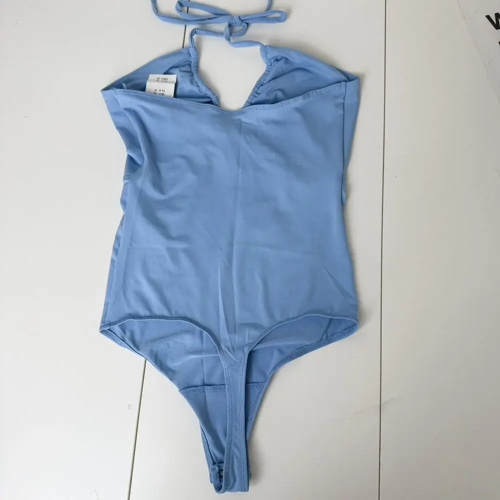 New Abercrombie & Fitch Bodysuit Halter Light Blue Top $40 - S